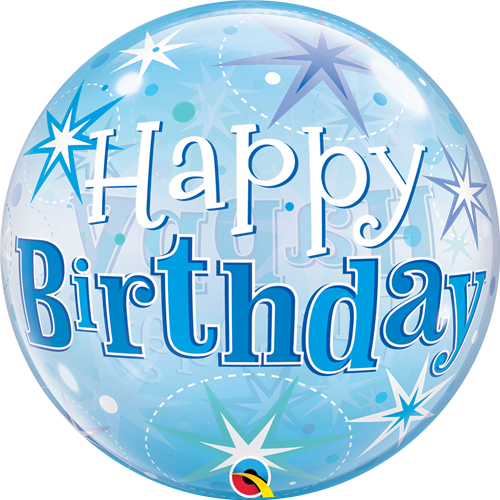 Birthday Blue Starburst Sparkle Bubble Balloon | Balloons | Tavistock ...
